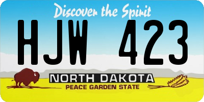 ND license plate HJW423