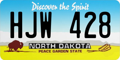 ND license plate HJW428