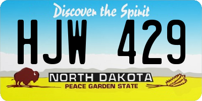 ND license plate HJW429