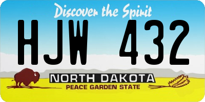 ND license plate HJW432