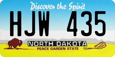 ND license plate HJW435