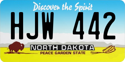 ND license plate HJW442