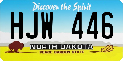 ND license plate HJW446