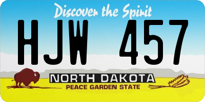 ND license plate HJW457