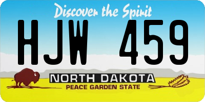 ND license plate HJW459