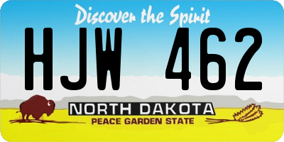 ND license plate HJW462