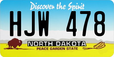 ND license plate HJW478