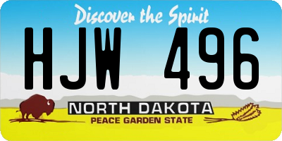 ND license plate HJW496