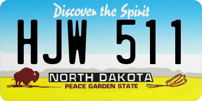 ND license plate HJW511