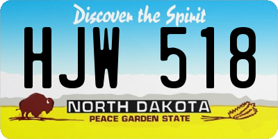 ND license plate HJW518
