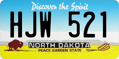 ND license plate HJW521