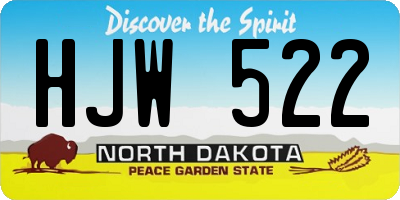 ND license plate HJW522