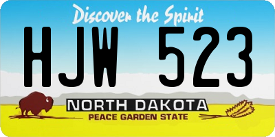 ND license plate HJW523
