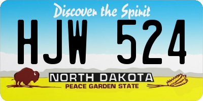 ND license plate HJW524