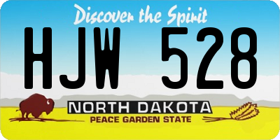 ND license plate HJW528