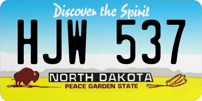 ND license plate HJW537