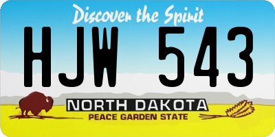 ND license plate HJW543