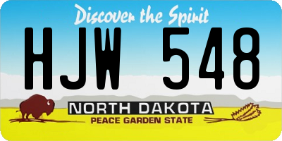 ND license plate HJW548