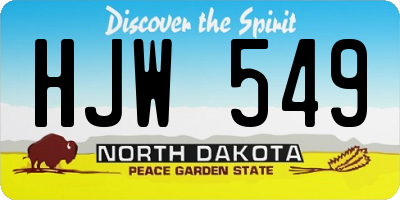 ND license plate HJW549