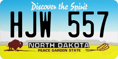 ND license plate HJW557