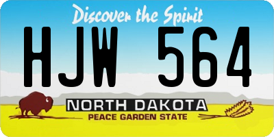 ND license plate HJW564