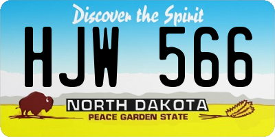 ND license plate HJW566
