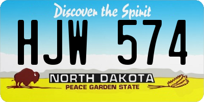 ND license plate HJW574