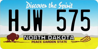 ND license plate HJW575