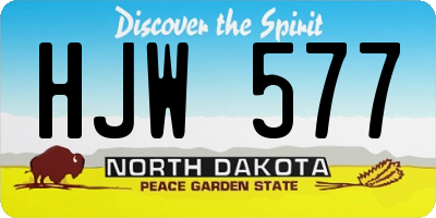 ND license plate HJW577