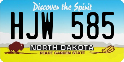 ND license plate HJW585