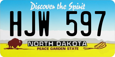 ND license plate HJW597