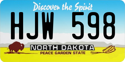 ND license plate HJW598
