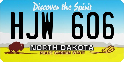 ND license plate HJW606