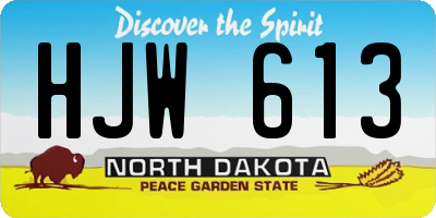 ND license plate HJW613