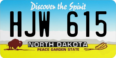 ND license plate HJW615