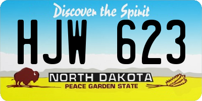 ND license plate HJW623