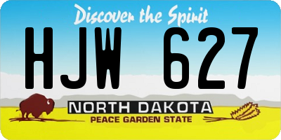 ND license plate HJW627
