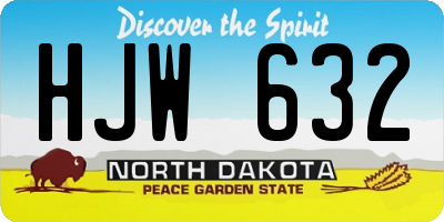 ND license plate HJW632