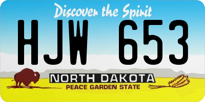 ND license plate HJW653