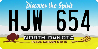 ND license plate HJW654