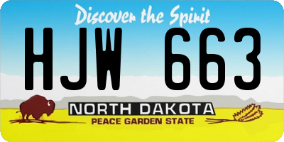 ND license plate HJW663