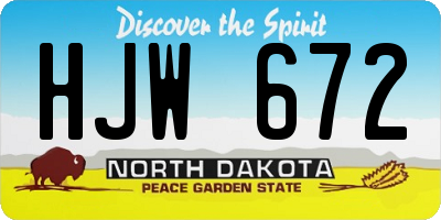 ND license plate HJW672
