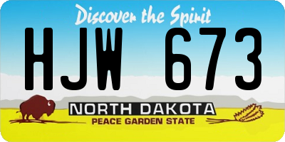 ND license plate HJW673