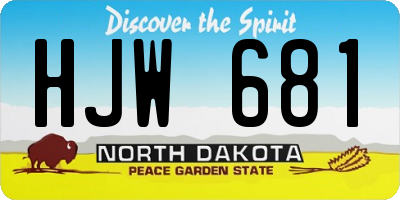 ND license plate HJW681
