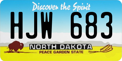 ND license plate HJW683