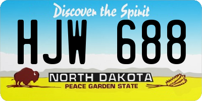 ND license plate HJW688