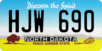 ND license plate HJW690