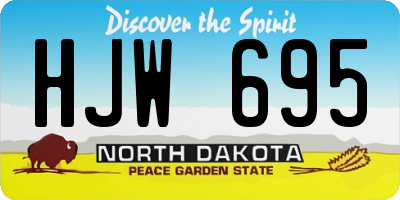 ND license plate HJW695