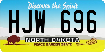 ND license plate HJW696
