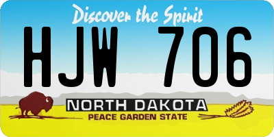 ND license plate HJW706